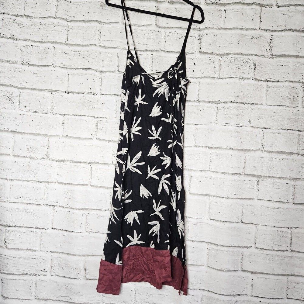O’Neill Women's Bennett Strappy Midi Black Floral Tank Dress Size Small